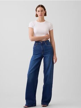 GAP High Rise Stride Wide-Leg Jeans